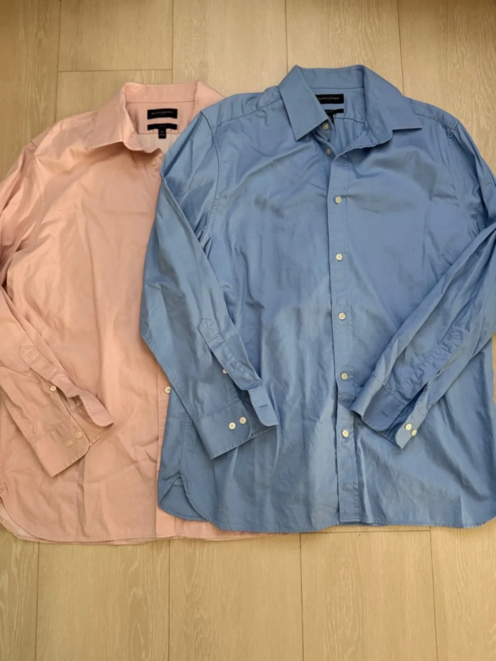 Banana Republic Bundle of 2 Light Blue and Soft Pink Dress Shirts